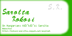 sarolta kokosi business card